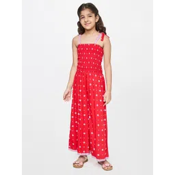 Global Desi Girls Red & Off White Printed Basic Jumpsuit-picture-54