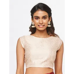 Global Desi Women Gold-Toned & Beige Crop Top-picture-34