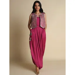 Global Desi Women Jumpsuit with Embroidered Jacket-picture-21