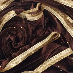 global dress Velvet Solid Maroon Women Dupatta-picture-12