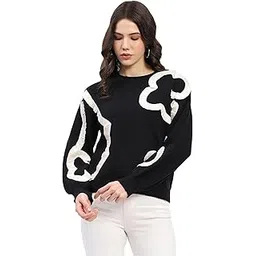 global republic Acrylic Blend Embellished Round Neck Pullover for Women (16365)-picture-42