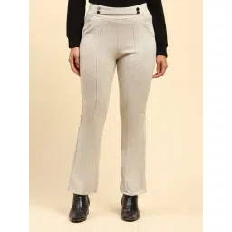 Global Republic Beige Solid Trousers-picture-40
