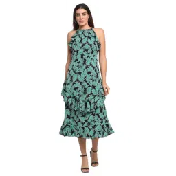 Global Republic Black & Blue Printed Midi Dress-picture-15