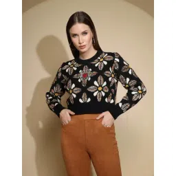 Global Republic Black Floral Sweater-picture-37