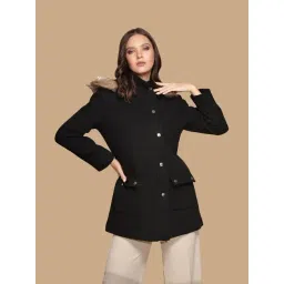 Global Republic Black Knit Regular Fit Coat-picture-40