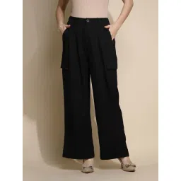 Global Republic Black Regular Fit Mid Rise Trousers-picture-30