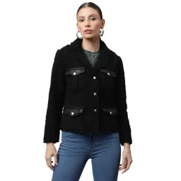 Global Republic Black Regular Fit Polar Fleece Jacket-picture-31