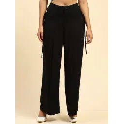 Global Republic Black Solid Palazzos-picture-20