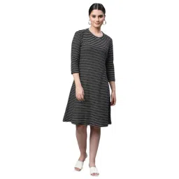 Global Republic Black Striped A-Line Dress-picture-30