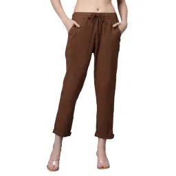 Global Republic Brown Regular Fit High Rise Cropped Pants-picture-24