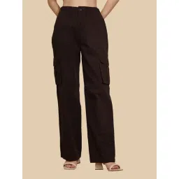 Global Republic Brown Regular Fit Mid Rise Cargos-picture-30