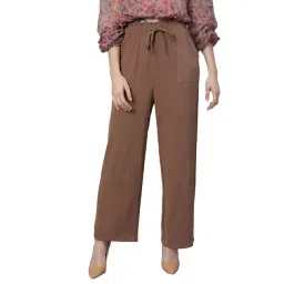 Global Republic Brown Regular Fit Mid Rise Palazzos-picture-20