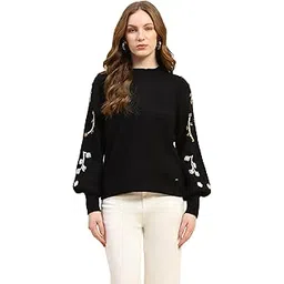 global republic Embroidery Viscose Relaxed Fit Round Neck Full Sleeves Pullover for Women (X233)-picture-40