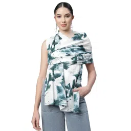 Global Republic Green & White Tie - Dye Stole-picture-24