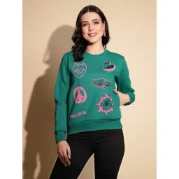 Global Republic Green Cotton Printed Pullover-picture-13