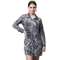 Global Republic Grey Animal Printed Shift Dress-picture-32
