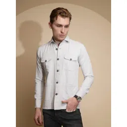 Global Republic Grey Regular Fit Shirt Collar Shacket-picture-28