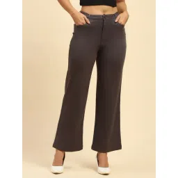 Global Republic Grey Solid Trousers-picture-23