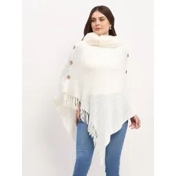 Global Republic High Neck Acrylic Poncho with Fuzzy Detail-picture-26