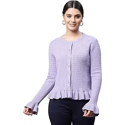 global republic Knit Regular Fit Round Neck Full Sleeves Cardigan for Women-picture-20