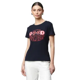 Global Republic Navy Graphic Print T-Shirt-picture-31