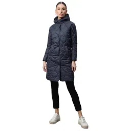 Global Republic Navy Regular Fit Hood Long Puffer Jacket-picture-26