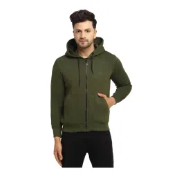 Global Republic Olive Green Regular Fit Hooded Sweatshirt-picture-16