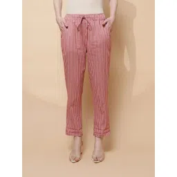 Global Republic Onion Pink Striped Regular Fit High Rise Pants-picture-12