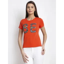 Global Republic Orange Printed T-Shirt-picture-13