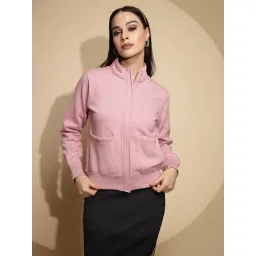 Global Republic Pink Acrylic Front-Open Sweatshirt-picture-35