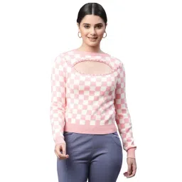Global Republic Pink Chequered Pullover-picture-20