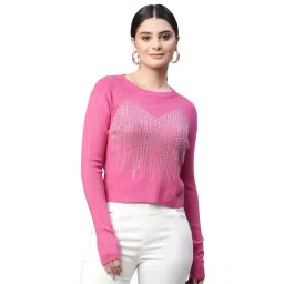 Global Republic Pink Embellished Pullover-picture-21