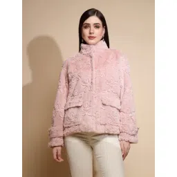 Global Republic Pink Embroidered Woolen Jacket-picture-38