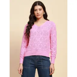 Global Republic Pink Relaxed Fit Solid Pullover-picture-39