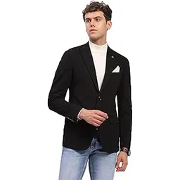 global republic Terrine Blend Textured Notch Lapel Neck Blazer Coat for Men (BY2501)-picture-26