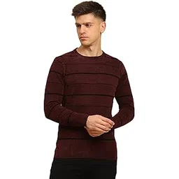 global republic Velvet Blend Striped Crew Neck Full Sleeves Regular Fit Pullover for Men (1051)-picture-45