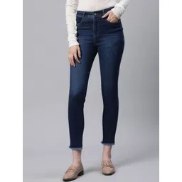 Global Republic Women Comfort Slim Fit High-Rise Low Distress Light Fade Stretchable Jeans-picture-29