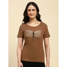 Global Republic Women Embellished Embroidered Cotton Tshirt-picture-11