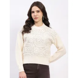 Global Republic Women Embroidered Crew Neck Pullover Sweaters-picture-12