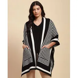 global republic Women Houndstooth Front-Open Shrug with Insert Pockets-picture-13