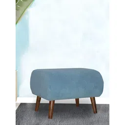 GLOBALLY INDIAN Blue & Brown Wooden Cylindrical Puff Ottoman-picture-38