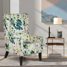 GLOBALLY INDIAN Blue & White Printed Wooden Lounge Chair-picture-34