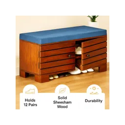 GLOBALLY INDIAN Brown 4-Tier Wood Shoe Stand-picture-36