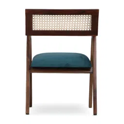 GLOBALLY INDIAN Brown & Teal Wooden Accent -Style Arm Lounge Chair image 5