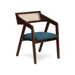 GLOBALLY INDIAN Brown & Teal Wooden Accent -Style Arm Lounge Chair image 4