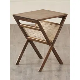 GLOBALLY INDIAN Brown Wooden Rectangle Bedside Table-picture-10
