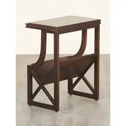 GLOBALLY INDIAN Brown Wooden Rectangle Bedside Table image 5