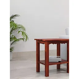 GLOBALLY INDIAN Brown Wooden Rectangle BedsideTable-picture-17