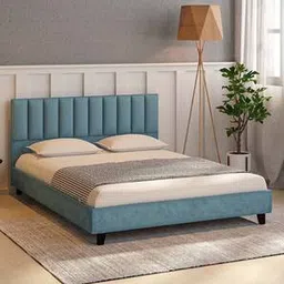 globally indian Dallas Engineered Wood Queen Size Non Storage Bed in Provincial Teak Finish-picture-13