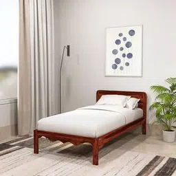 globally indian Isabella Solid Wood Single Size Non Storage Bed in Honey Oak Finish-picture-17